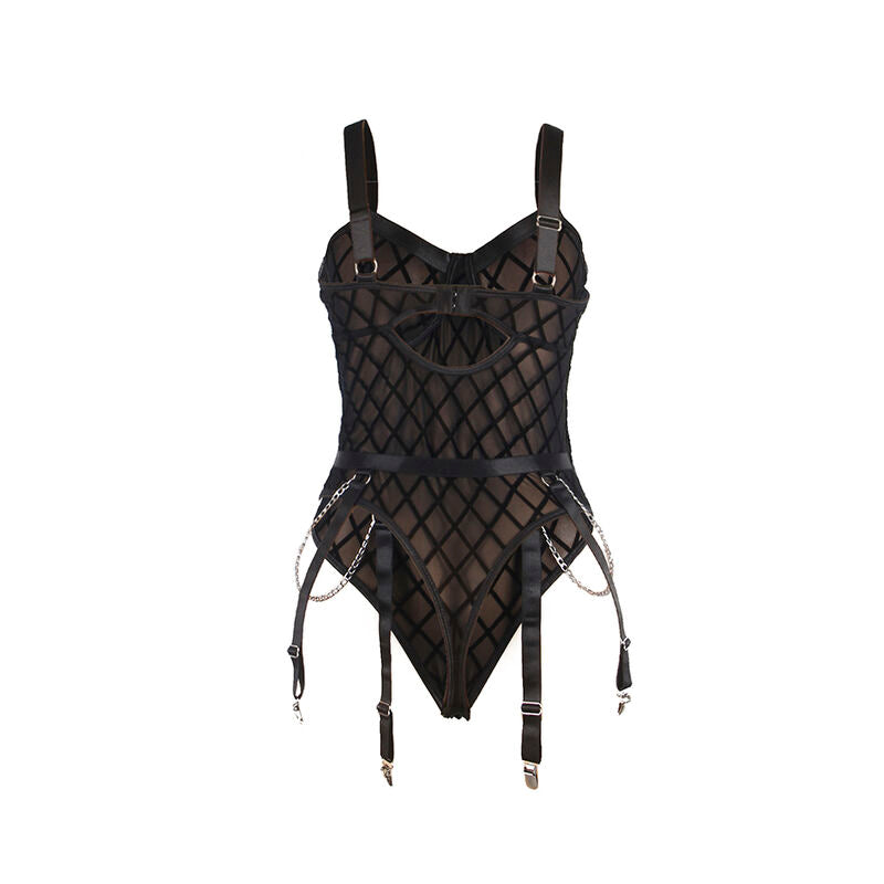 Subblime - 954277 Body Con Cadenas + Ligueros Negro L/xl