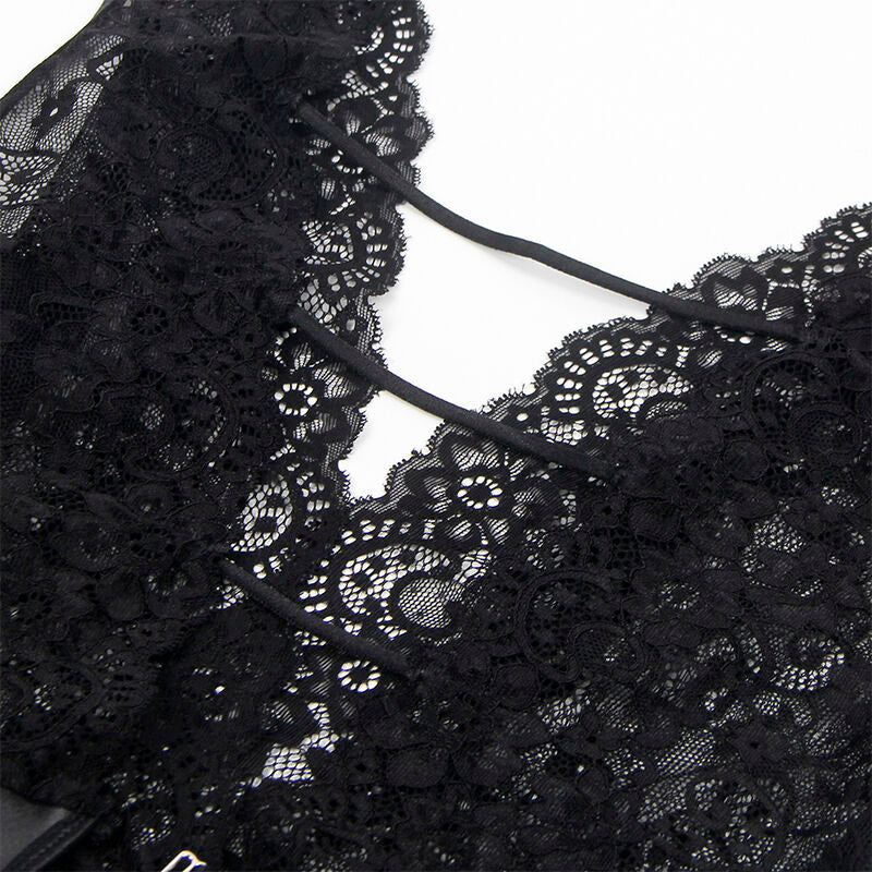 Subblime - 954390 Body Sexy Con Ligueros Negro L/xl