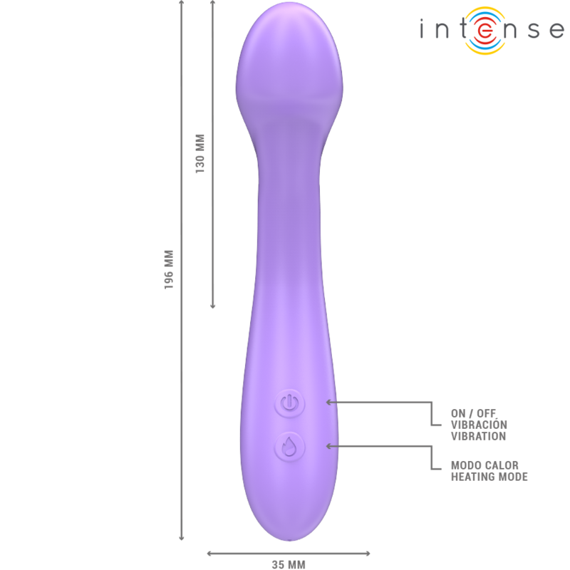 Intense - Becky Vibrador 19 Cm Calentable 7 Vibraciones Morado