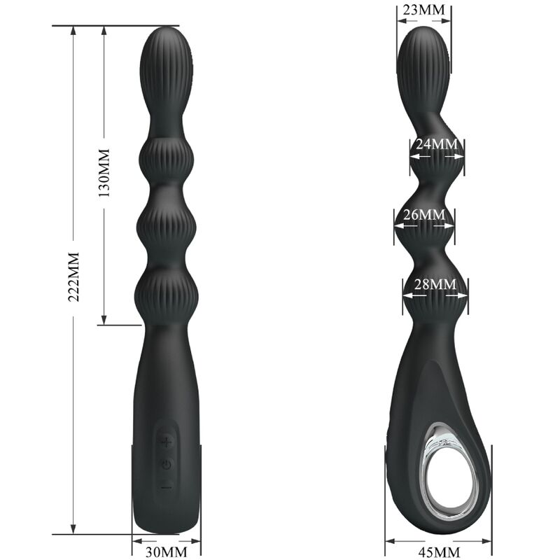 Pretty Love - Federer Vibrador Anal 12 Vibraciones Negro