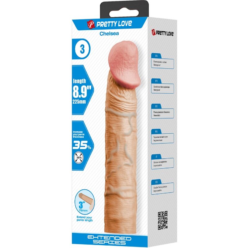 Pretty Love - Chelsea Funda Pene Con Extensión De 7.6 Cm Natural