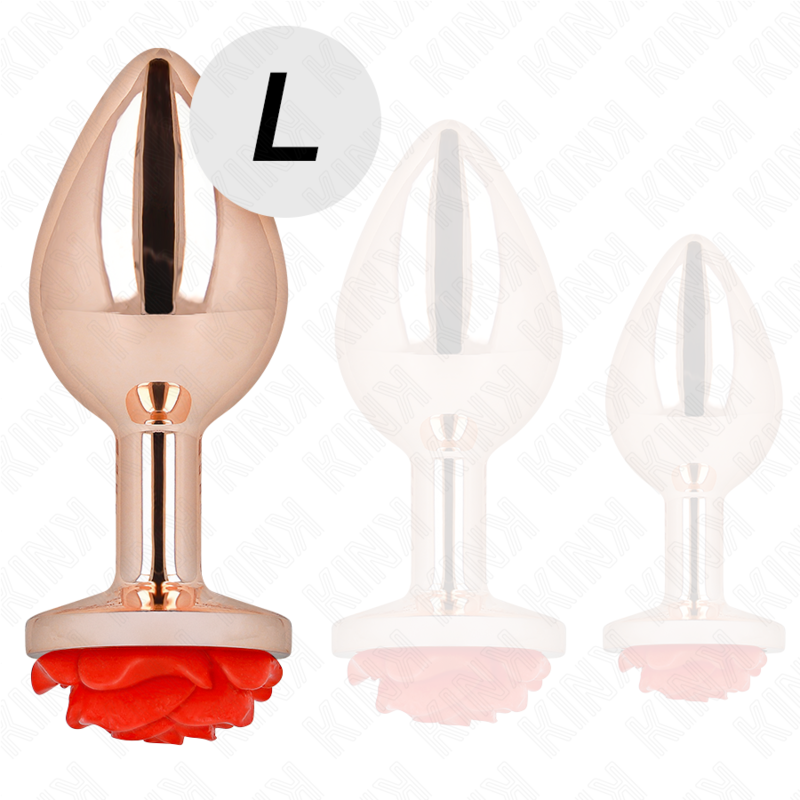 Kink - Plug Anal Oro Rosado Rosa Roja L
