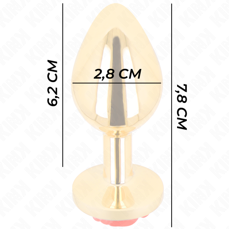 Kink - Plug Anal Dorado Rosa Roja Talla S