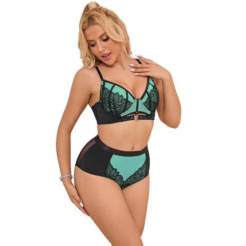 Subblime - 955557 Conjunto Sujetador Con Cremallera De Malla De Charol Verde S/m