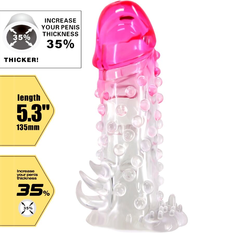 Pretty Love - Wilford Funda Realística Alargadora Con Relieve Para Pene Rosa