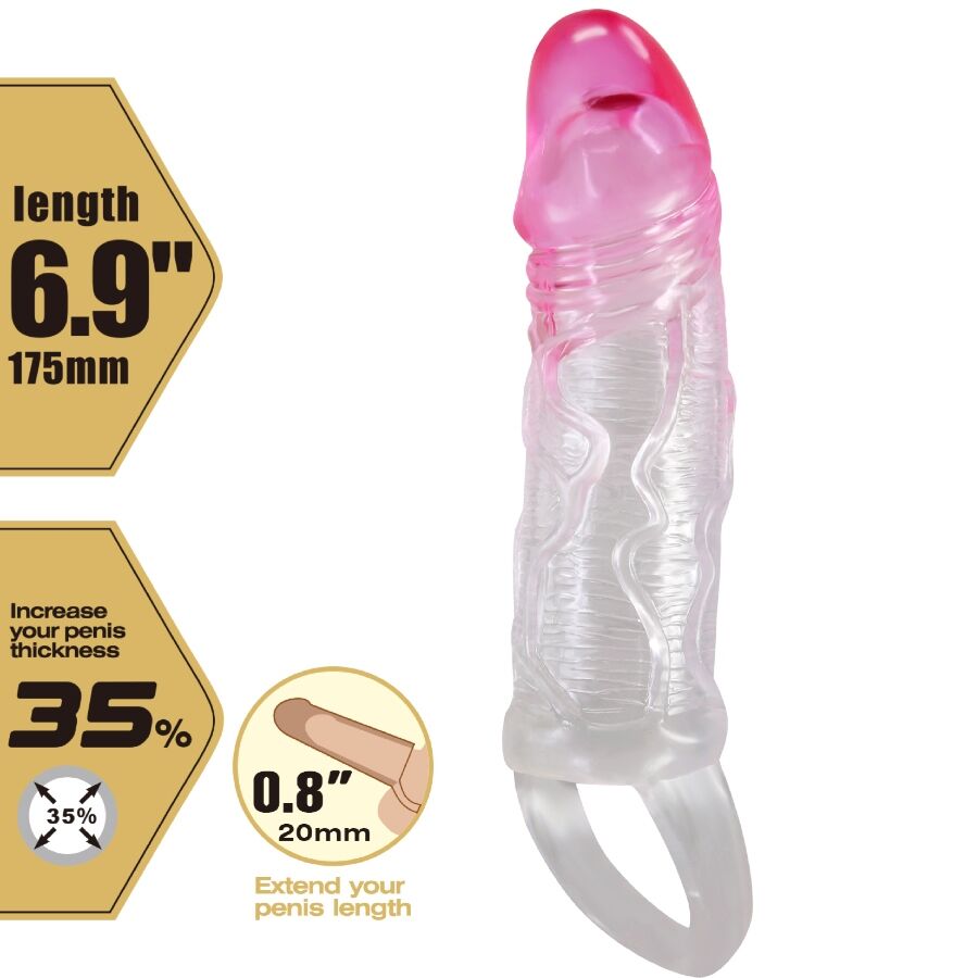 Pretty Love - Odes Funda Realística Alargadora De 2 Cm Para Pene Rosa