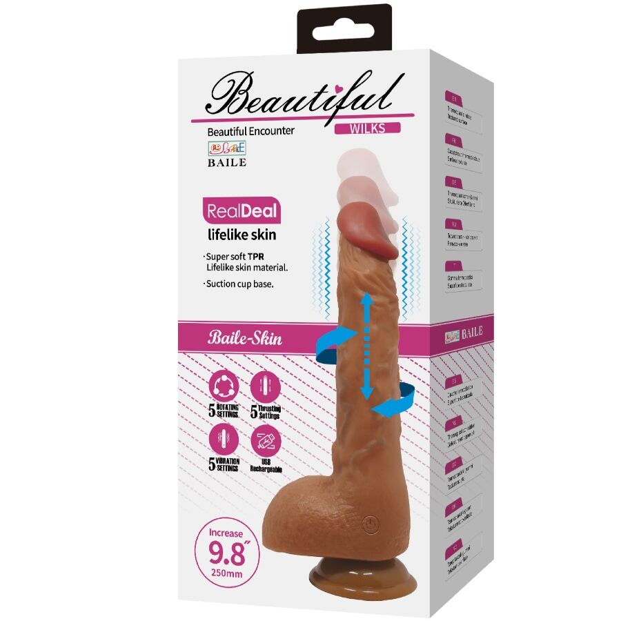 Baile - Beautiful Wilks Vibrador Realístico De 5 Configuraciones 25 Cm Mulato