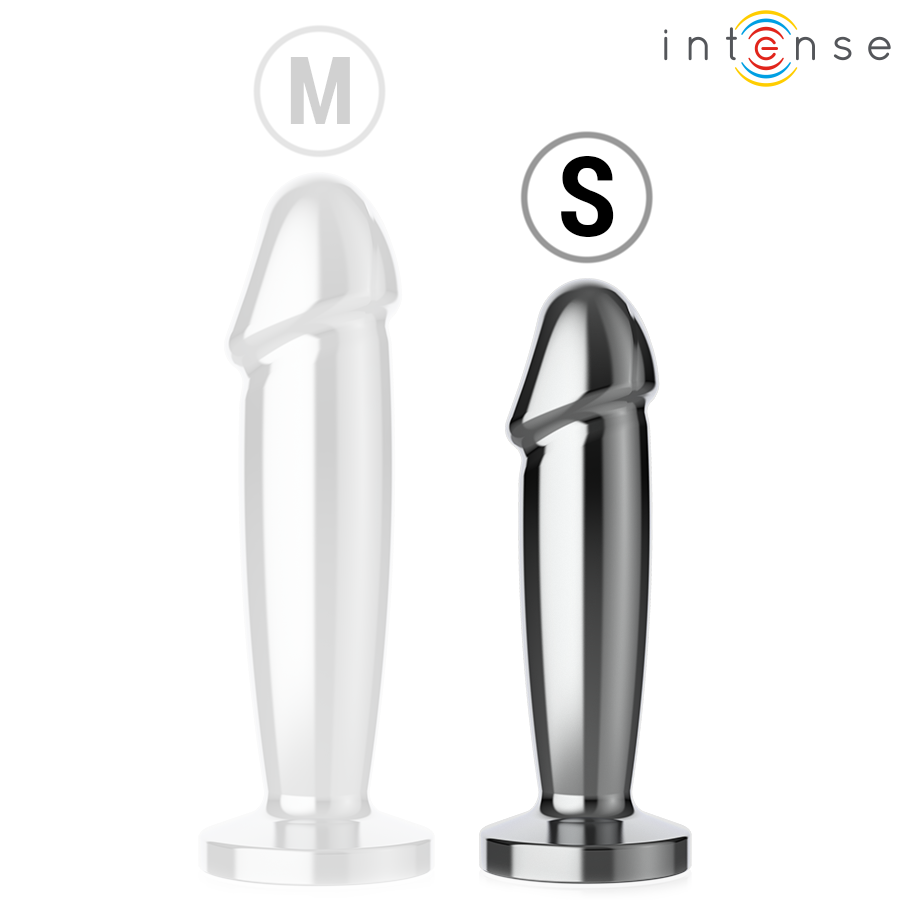 Intense - Plug Anal 10 Vibraciones Metal En Forma De Dildo Con Control Remoto S