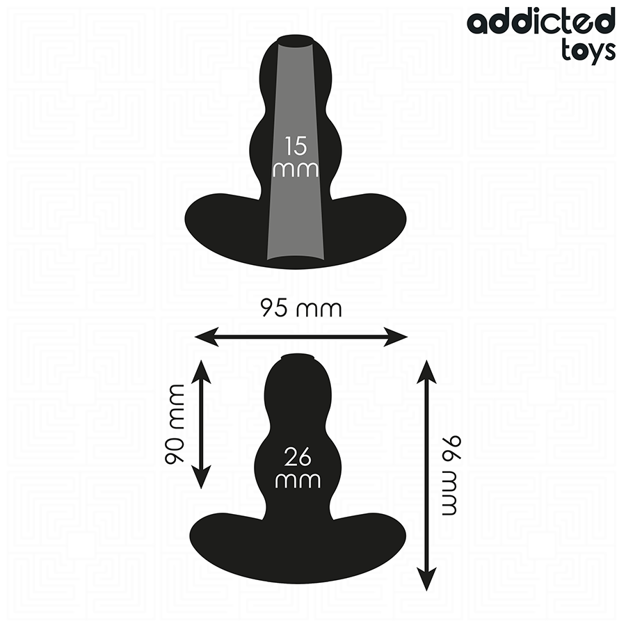 Addicted Toys - Plug Anal Hueco Silicona Talla M 9,6 Cm