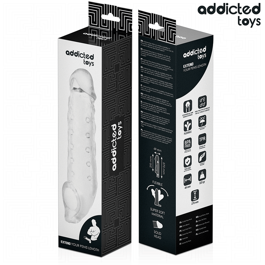 Addicted Toys - Funda Para El Pene Transparente Talla S 23 Cm
