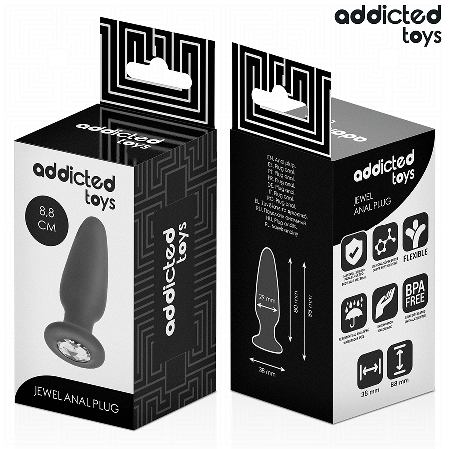 Addicted Toys - Plug Anal Con Joya Silicona Talla S 8,8 Cm