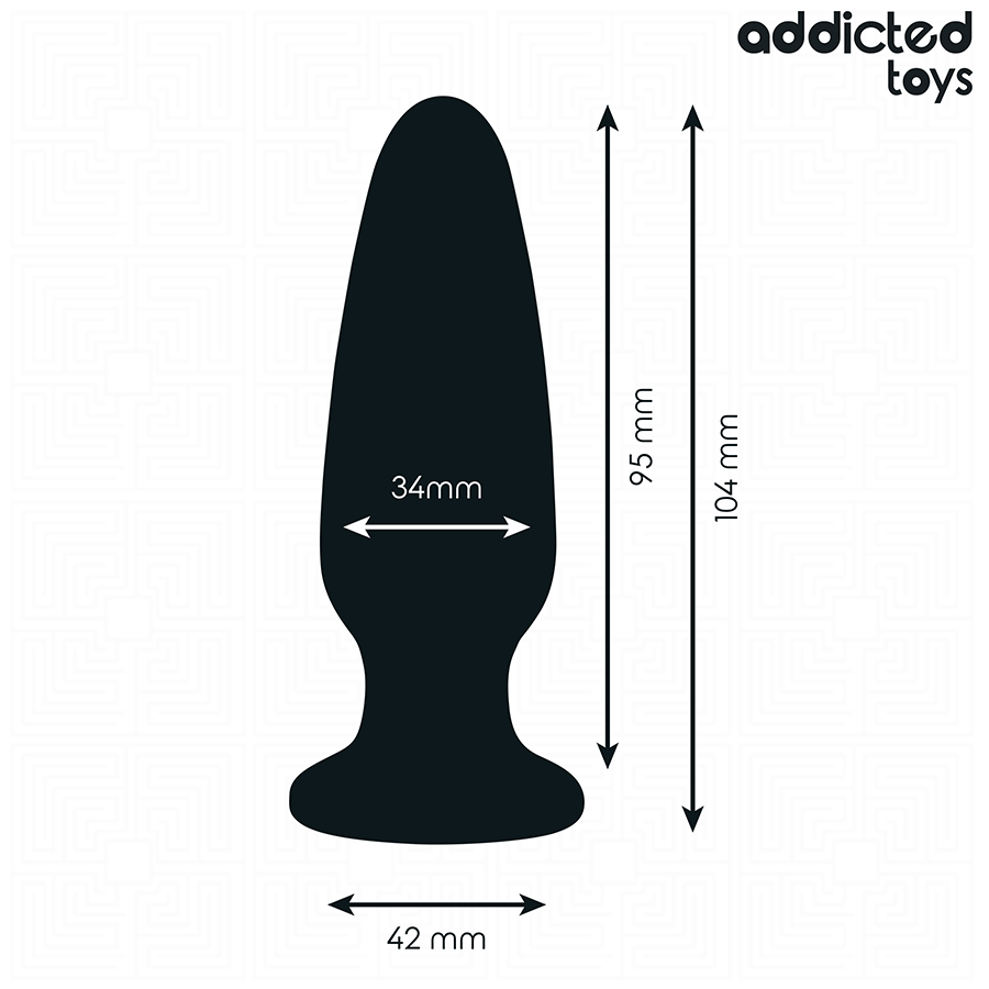 Addicted Toys - Plug Anal Con Joya Silicona Talla M 10,4 Cm
