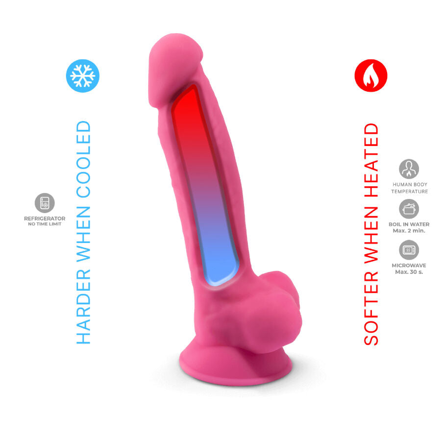 Silexd - Modelo 1 Pene Realistico Silicona Premium Silexpan Rosa Fluorescente 17.5 Cm