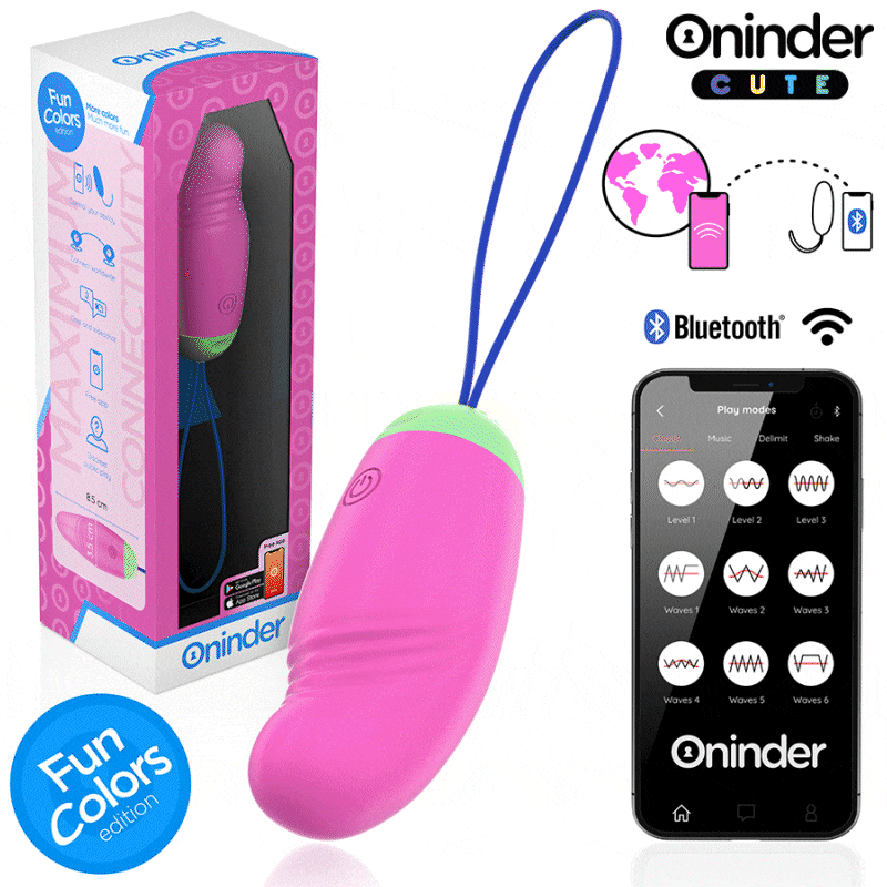 Oninder Cute - Love Pleasure Huevo Vibro-Rotador 360 Silicona - App Mundial Gratuita