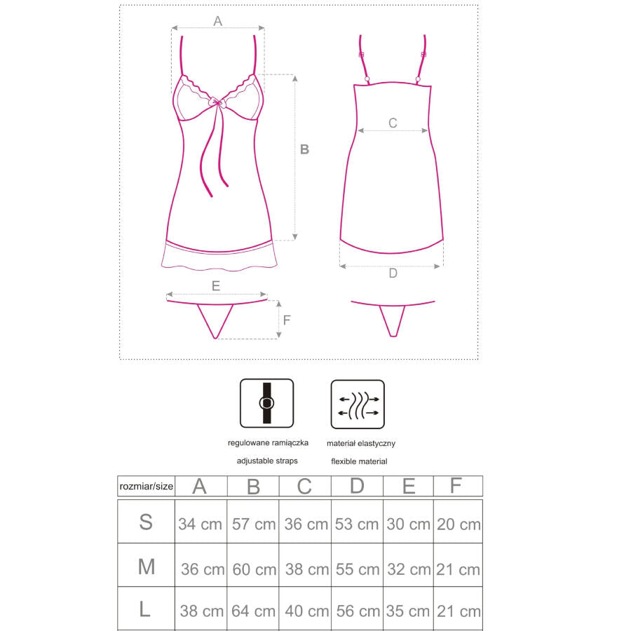 Livco Corsetti Fashion - Luise 1710 Babydoll + Tanga Negro L