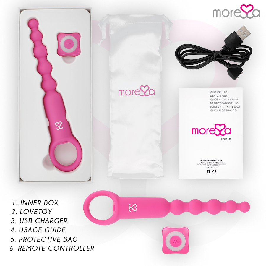 Moressa - Ronie Potente Rosario Anal Control Remoto Rosa
