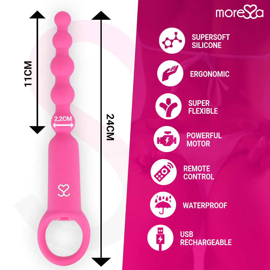 Moressa - Ronie Potente Rosario Anal Control Remoto Rosa