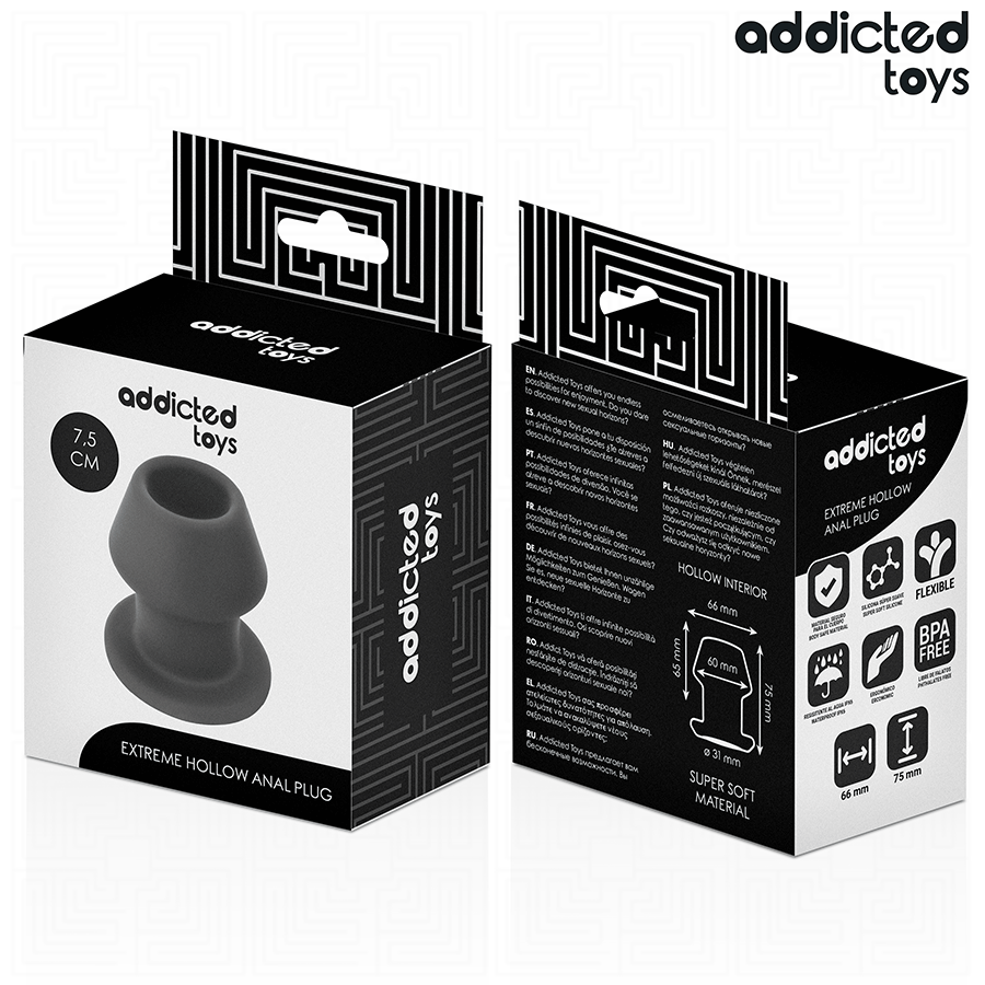 Addicted Toys - Plug Anal Hueco Extrem Silicona Talla S 7,5 Cm