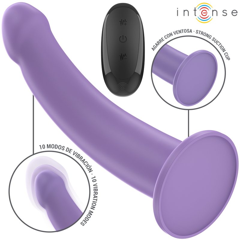 Intense - Eddie Vibrador 17,5 Cm 10 Vibraciones Morado Control Remoto