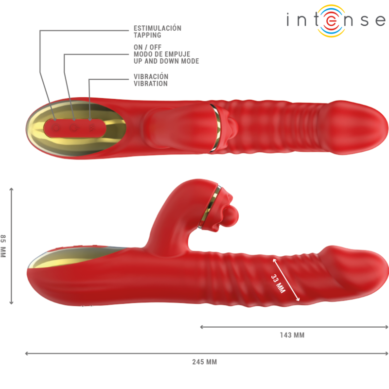 Intense - Thalia Vibración & Empuje & Estimulación Rojo
