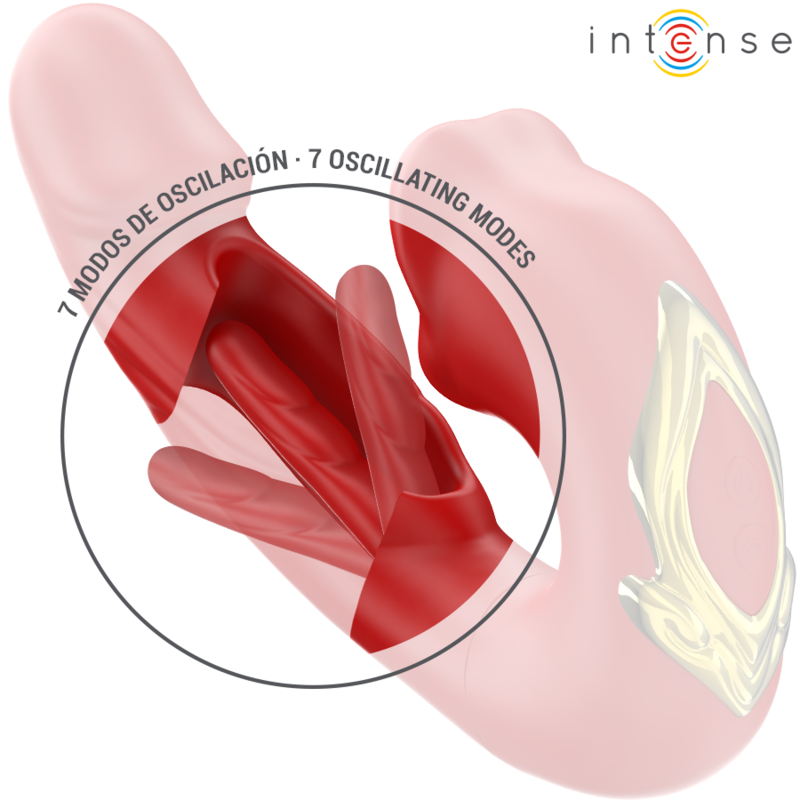 Intense - Nathy Vibrador Doble Con Boca Estimuladora Multifunción Rojo