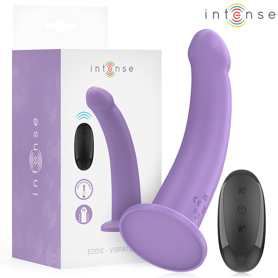 Intense - Eddie Vibrador 17,5 Cm 10 Vibraciones Morado Control Remoto