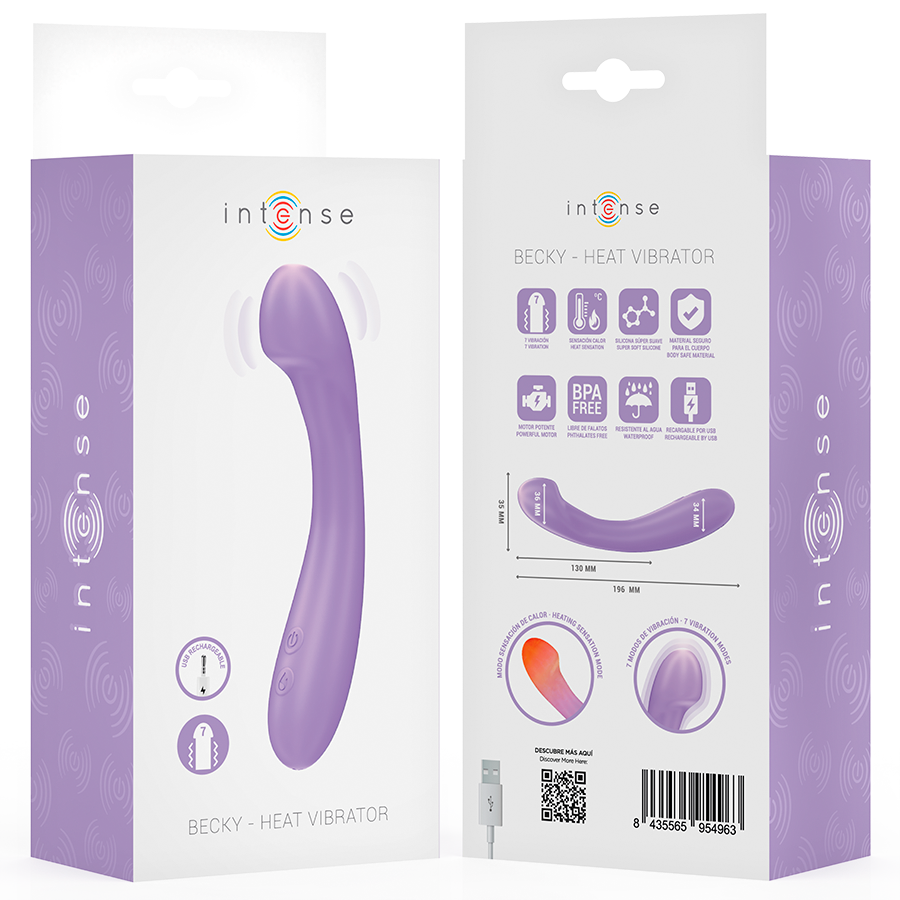 Intense - Becky Vibrador 19 Cm Calentable 7 Vibraciones Morado