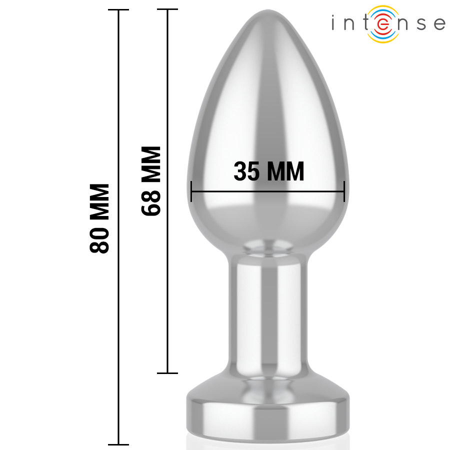 Intense - Plug Anal Talla S De Metal Vibrador Con Luces Led Multicolor Y Control Remoto