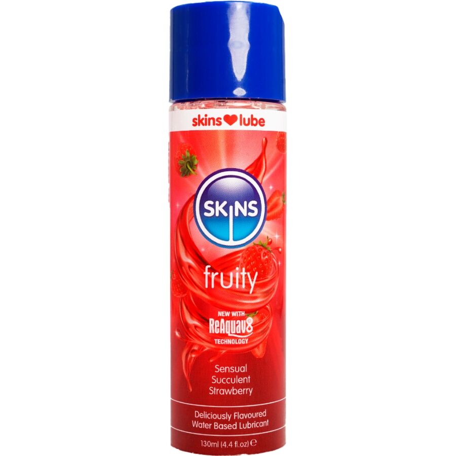 Skins - Fruity Lubricante Base De Agua Fresa 130 Ml