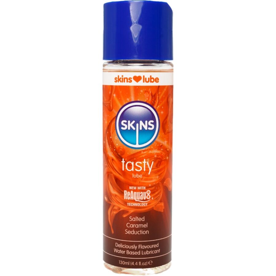 Skins - Tasty Lubricante Base De Agua Caramelo Salado 130 Ml