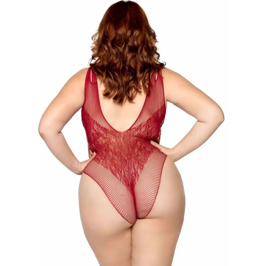 Leg Avenue - 81641x Body Tirantes Sin Costuras Burdeos Talla 1x/2x