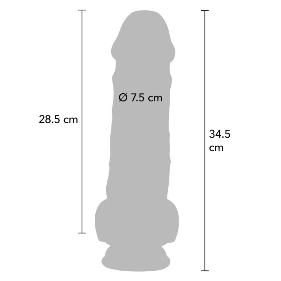 Get Real - Pene Realístico Deluxe Con Testículos Extra Grueso 34.5 Cm