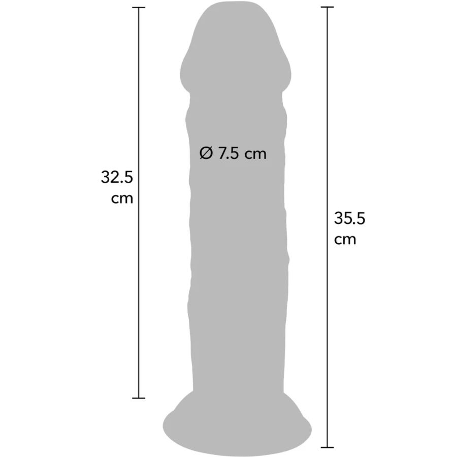Get Real - Dildo Deluxe Dong Grueso De Doble Densidad Tpe 35.5 Cm
