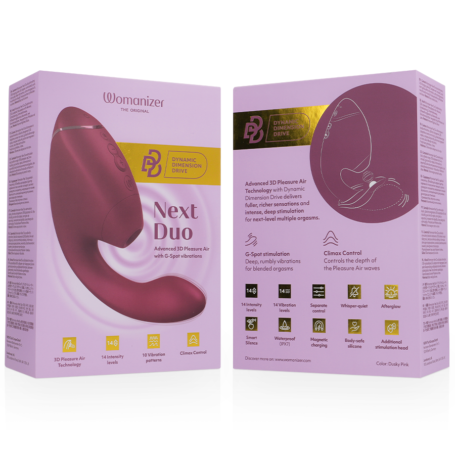 Womanizer - Duo Next Estimulador Vibrador Dual Clítoris & Punto·g Rosa