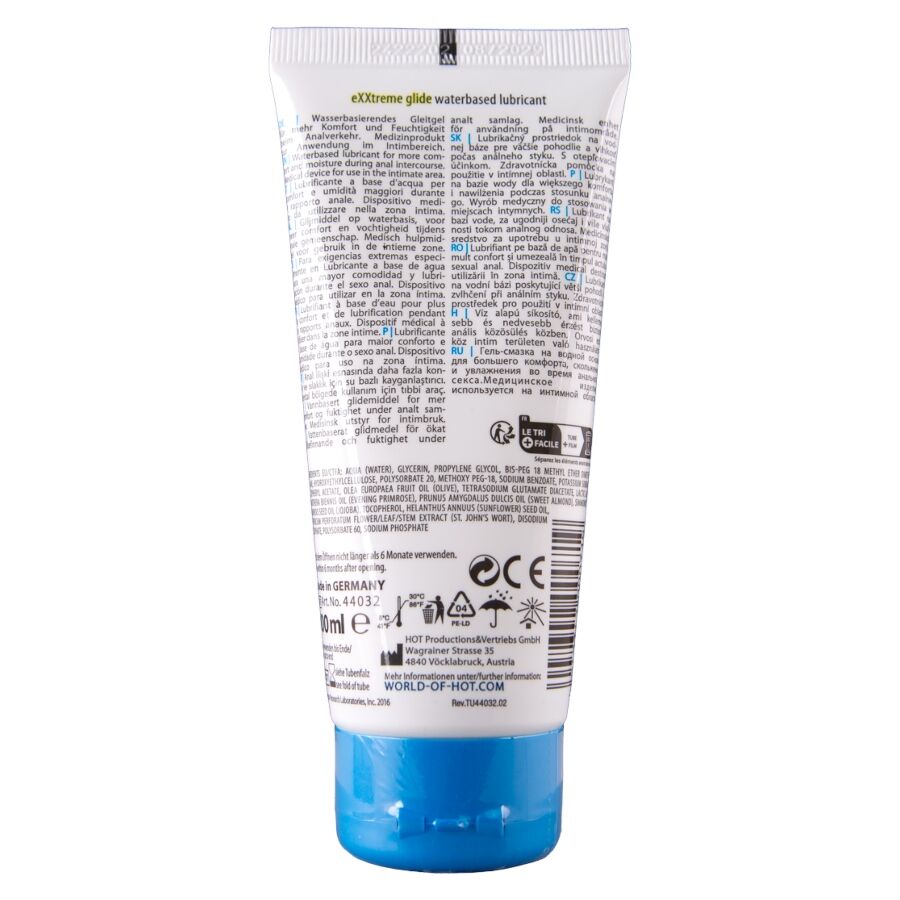 Hot - Exxtreme Glide Lubricante Base Agua + Aceite Confort A+ 100 Ml