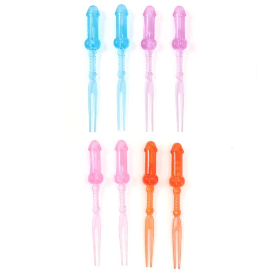 Diablo Picante - Pinchos De Pene De Colores 8 Unidades