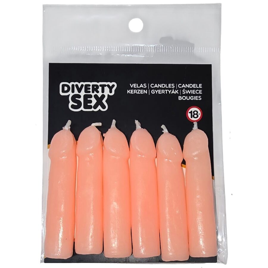 Diablo Picante - 6 Velas Forma Pene Carne