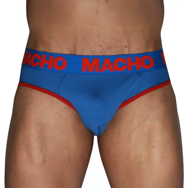 Macho - Mch005 Slip Clásico Azulón + Rojo Xl
