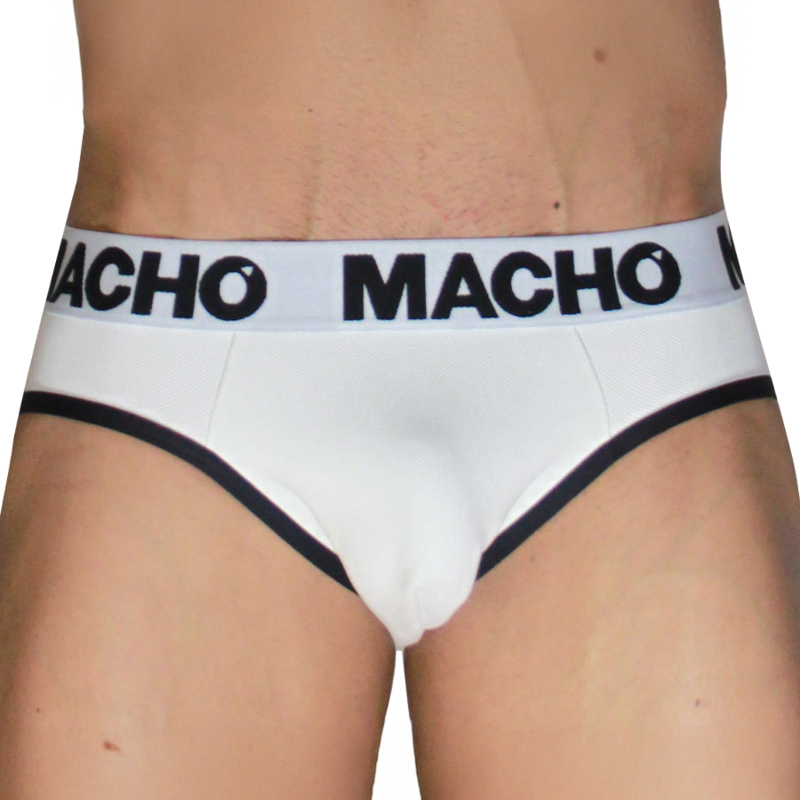 Macho - Mch006 Slip Clásico Blanco + Negro Xl