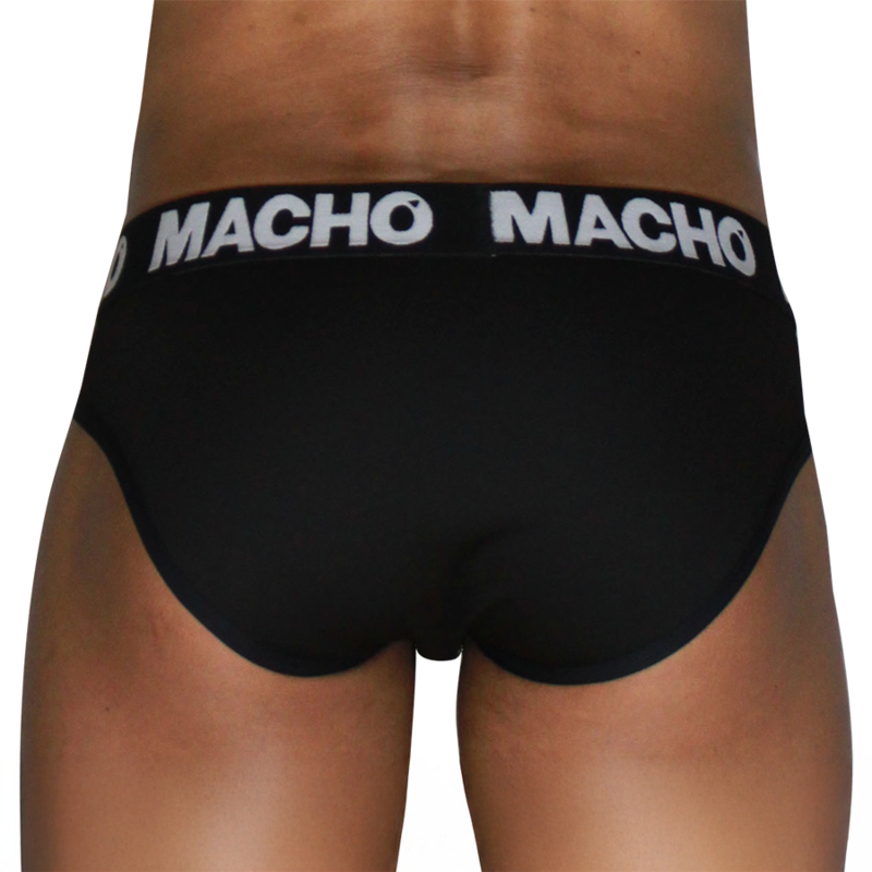 Macho - Mch007 Slip Clásico Negro + Negro Xl