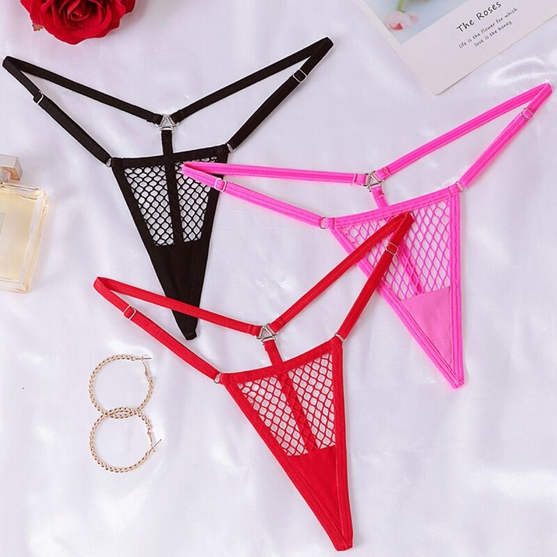 Chilirose - Cr 4856 Micro Tanga Rejilla Negro L/Xl