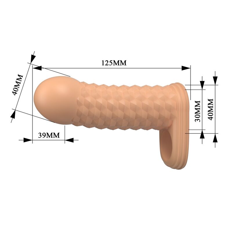 Pretty Love - Wolfram Funda Para Pene Extensora 11,5 Cm Ø 3,8 Cm Color Natural