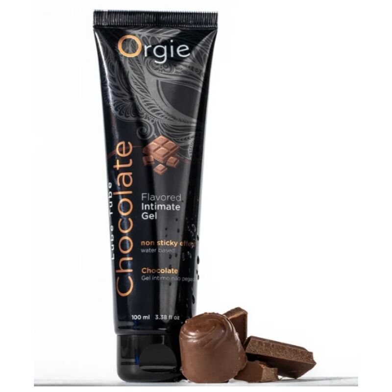 Orgie - Lube Tube Chocolate Gel Íntimo Besable Base Agua 100 Ml