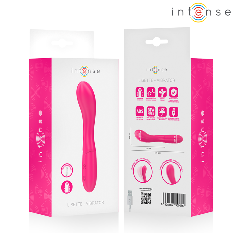 Intense - Lisette Vibrador 19 Cm Flexible 10 Vibraciones Rosa