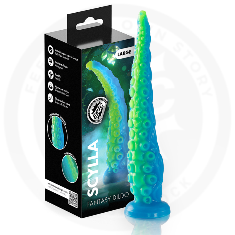 Epic - Scylla Dildo Tentáculo Fino Fluorescente Tamaño Grande