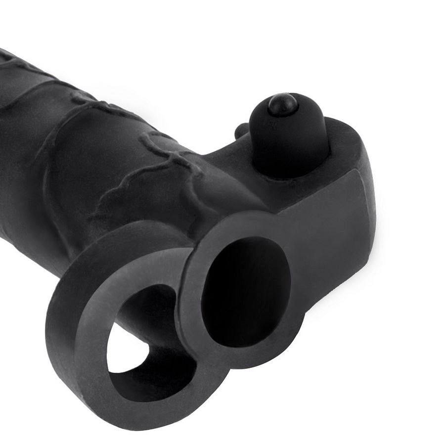 Fantasy X-Tensions Vibrador Real Feel De 5,1 Cm Con Extensión - Color Negro