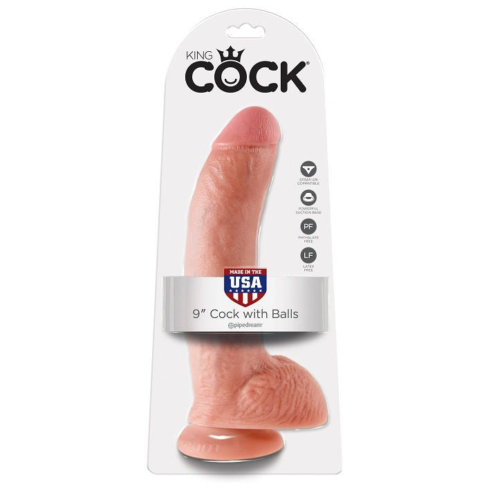 King Cock Pene Con Testículos De 9 - Color Natural