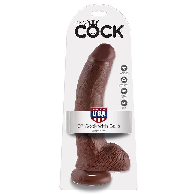 King Cock 9 Pene Realistico Marron 22.9 Cm