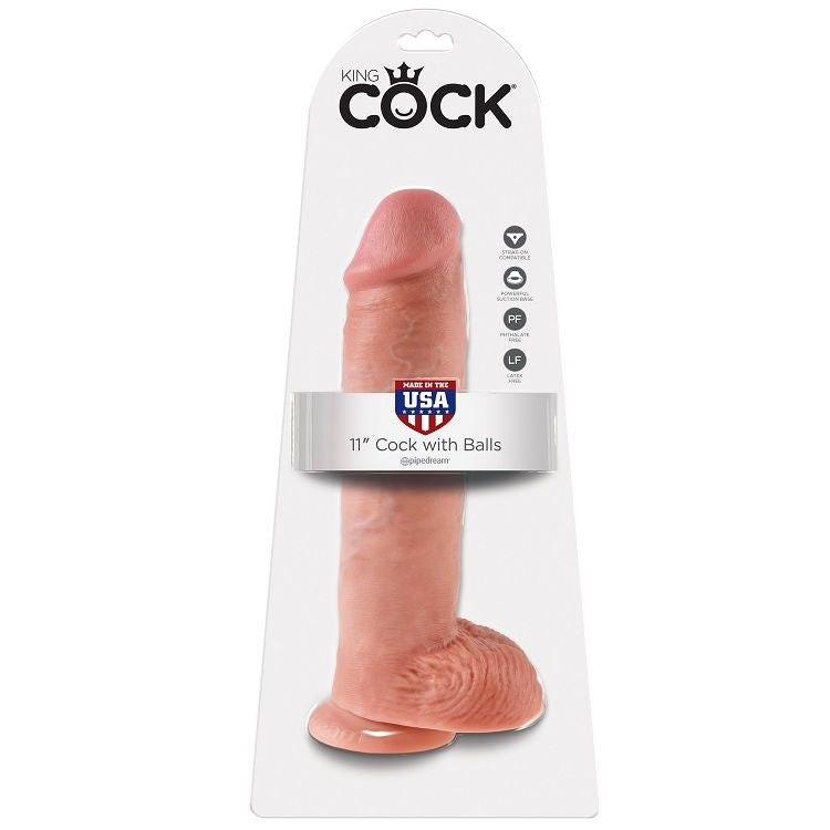 King Cock Pene Con Testículos De 11 - Color Natural