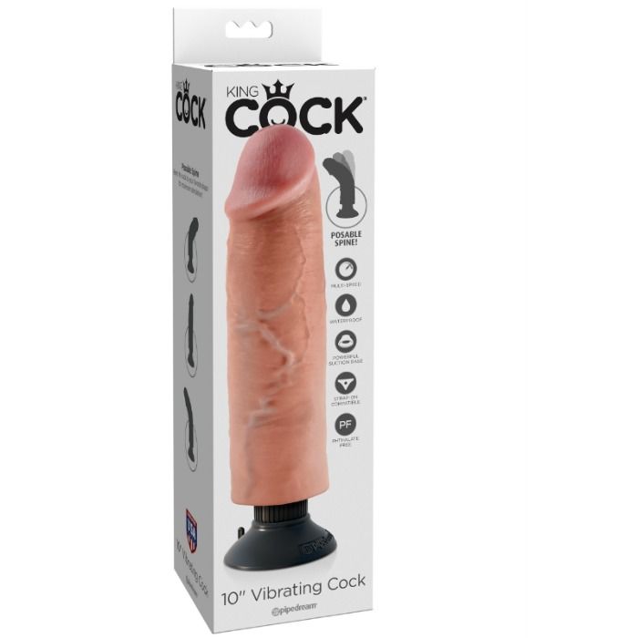 King Cock - Dildo Vibrador 25.5 Cm Natural